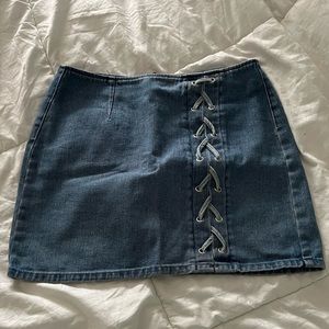 Pacsun lace up jean skirt